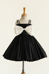 Black bow taffeta dress